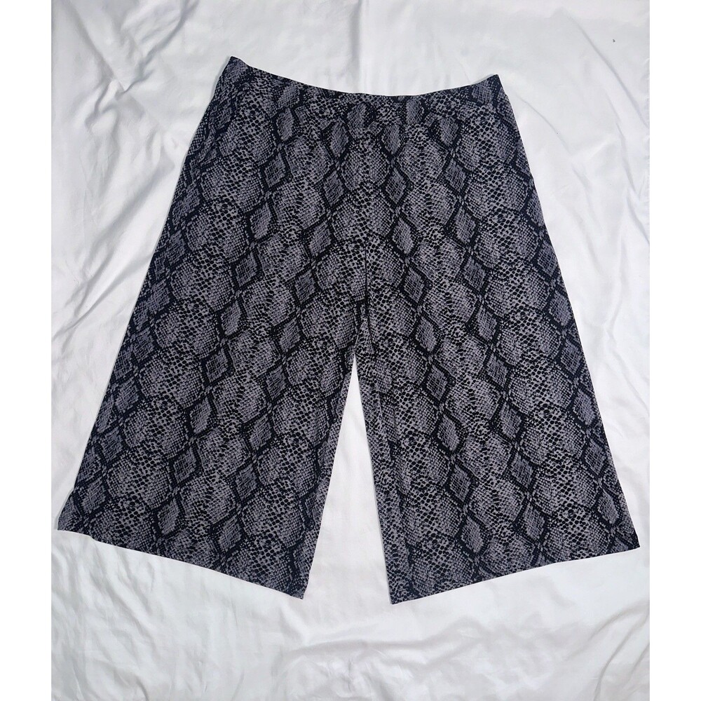 SUSAN GRAVER PONTE KNIT PULL ON WIDE LEG PANTS with pockets Sz XL